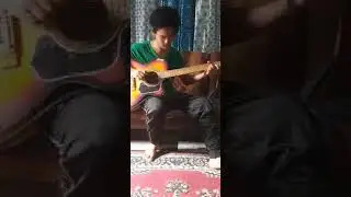 Playing guitar