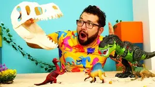 Köpekçiler ekibi dinozor dünyasında! Çocuk oyuncakları. Çocuklar için eğitici video.