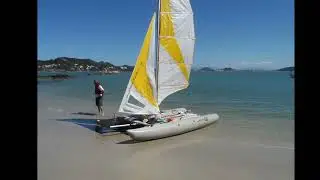Velejando  veleiro inflável BC 430 Canasvieiras -  Ilha do Francês