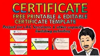 FREE CERTIFICATE TEMPLATE (Batch 1) | PRINTABLE & EDITABLE