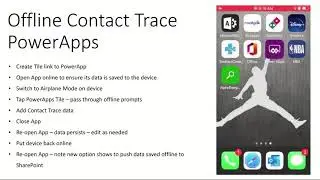 PowerApps Contact Tracer Offline Walk Through
