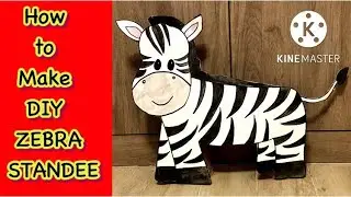 How to make a DIY zebra standee| Draw zebra easily| DIY animal standee | Safari party decorations