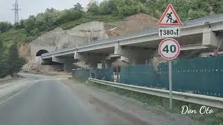 Грандиозная стройка через перевал Рикоти. Grandiose construction across the Rikoti Pass.