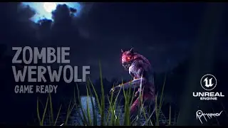 Zombie Werwolf Game ready 3D Character UE5 Cinematic.