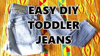 DIY TODDLER JEANS: easy upcycle from adult jeans