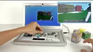 Craft buildings on Minecraft with CrowPi2 Raspberry Pi Laptop