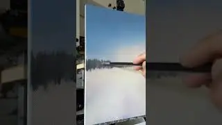 Painting snowy forest reflections..🎨 