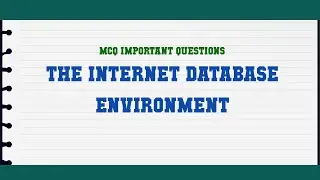The Internet Database Environment MCQ Questions