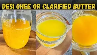 Homemade Desi Ghee or Clarified Butter recipe | देसी घी बनाने का आसान तरीक़ा | Desi ghee recipe 💯