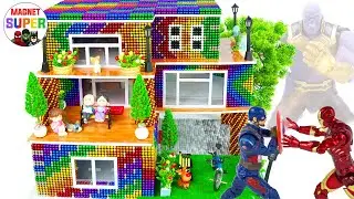 How To Make A 3 Storey House With Balcony By  Magnetic Balls For Superhero | Magnet Super