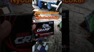 Ganti Baterai Motor Mencoba Produk Lokal Aki Kering Merk Super Crank#gantiaccu #akicrank