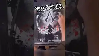 Quick Assassins Creed Valhalla Spray Paint Art time lapse #shorts #spraypaintart #assassinscreed