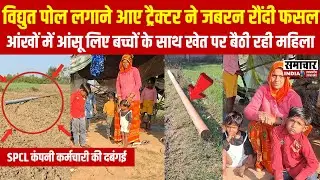 झांसी: विद्युत पोल लगाने आए ट्रैक्टर ने रौंदी फसल, कर्जा लेकर खेती कर रहे किसान की फसल नष्ट