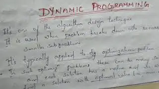 DAA (41): Dynamic Programming