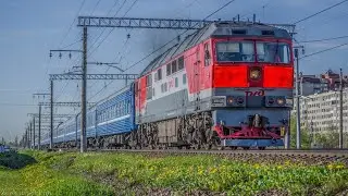 ТЭП70-0361 с пассажирским поездом №051Б Спнкт-Петербург - Брест по станции «Проспект Славы»