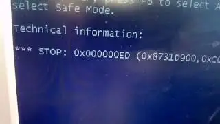tutorial on how to correct the error on a blue screen 0x000000ED computer