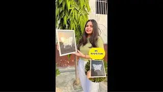 DIY broken mirror frame😱 