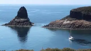 Sailing. Heading towards the sleeping crater.
