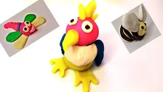 Сборник, Лепим Попугая,Стрекозу и Пчёлку из пластилина Play doh