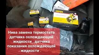 Нива замена термостата и датчиков охлаждающей жидкости.