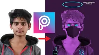How to  Make Neon Glowing  Vector Art Gaming Logo in PicsArt - Sachin Choudhary