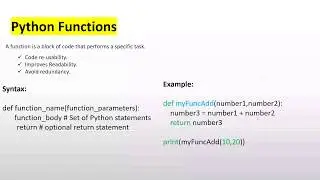 Python Functions and Methods