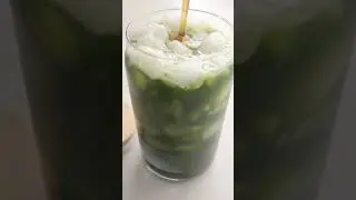 Vietnamese green herbal pennywort juice (Nước Rau Má). Serve with ice and sweeten with honey.