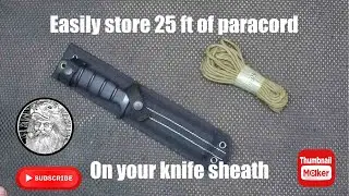 How to store paracord on a knife sheath.
