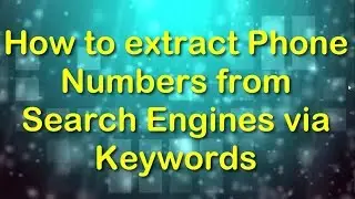How to extract phone numbers from search engines via keywords?
