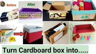 5 COOL CARDBOARD BOX REUSE IDEAS TO ORGANIZE YOUR HOME #5 COOL DIYs you can make with#cardboard box