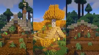Minecraft: 3 Wooden Starter Houses | Easy tutorial | How to build #1