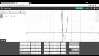 Using a graphing calculator to find the vertex and x intercepts of a parabola