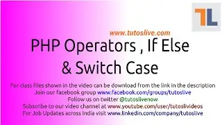 PHP Print Statements, Operators and Control Structures By Tutoslive