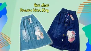 ROK PANJANG JEANS ANAK PEREMPUAN HELLO KITTY / Rok Jeans Anak Boneka Bulu Hello Kitty rok anak