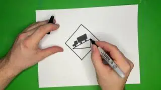 Как нарисовать Американский Дорожный Знак  - Hill / Рисование для детей