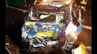 В Германии украинская фура въехала в авто полиции