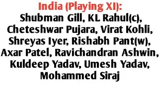 India vs Bangladesh 2022 1st Test Final Playing Xi | India vs Bangladesh 2022 |