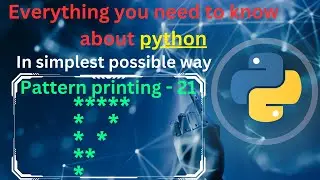 Pattern printing 21 | hollow reverse right half pyramid  | pattern printing in python |python full