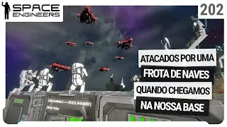 Muita risada! Fomos atacados por uma frota de naves quando chegamos na base - Space Engineers - Coop