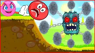 Роботизированный Босс кролик напал на красный шарик. В игре про Red Ball 4