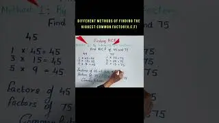 Different Methods of Finding H.C.F for class4 and above
