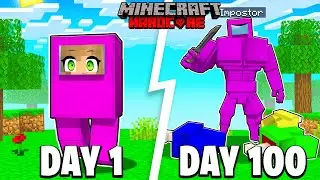 I Survived 100 DAYS as an IMPOSTER in Minecraft AMONG US
