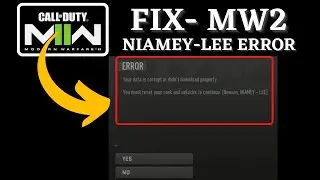 Modern warfare 2 Niamey Lee error