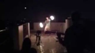Fire Poi Practice with Acoustic Music/アコースティック音楽と一緒にファイアーポイの練習