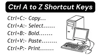 Ctrl A to Z Shortcut Keys || Computer Shortcut Keys || Explain In Hindi