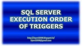 Set Execution Order of Triggers in SQL Server