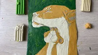 1 день пластилинового марафона (Рисуем открытку ко дню Матери) #рисунок #деньматери #арт #пластилин