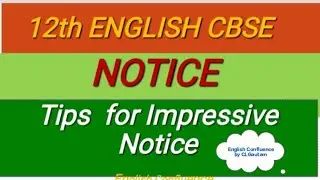 12th English CBSC Writing skills Notice Format, Sample