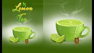 Advertising Poster Design Lemon Tea | Photoshop | Ju Joy Design Bangla