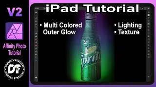 Affinity Photo 2 iPAD tutorial- Multi colored outer glow plus texture and lighting.Ap2 Glow Ipad